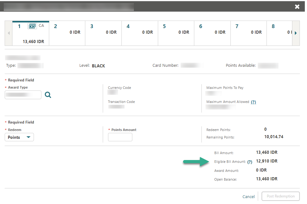 Award Points Payment.