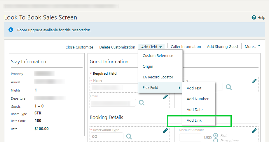 Look To Book Sales screen.