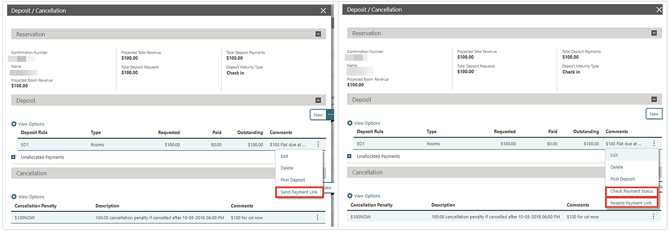 Deposit/Cancellation Deposit/Cancellation