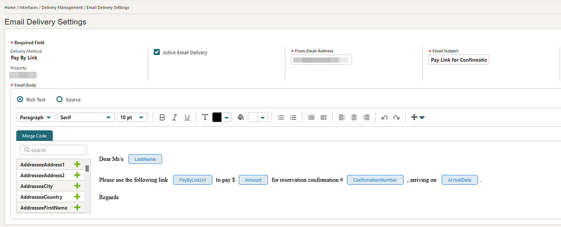 Email Delivery Settings Email Delivery Settings