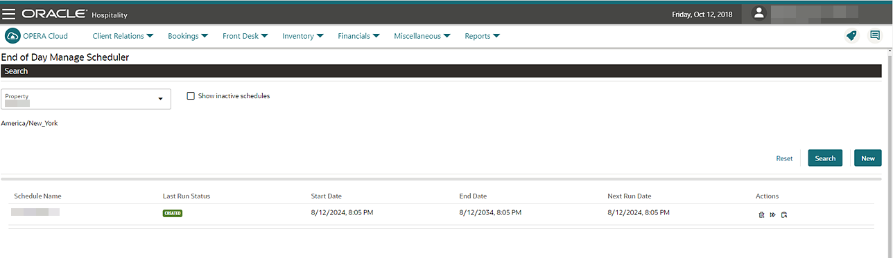 End of Day Manage Scheduler