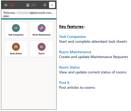 OPERA Cloud Mobile Progressive Web App key features
