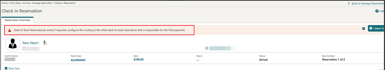Check In Reservations screen displays checkbox to exclude back-to-back reservations.