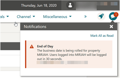 Notifications panel