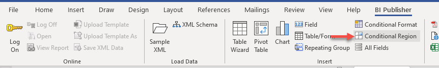 BI Publisher toolbar BI Publisher toolbar