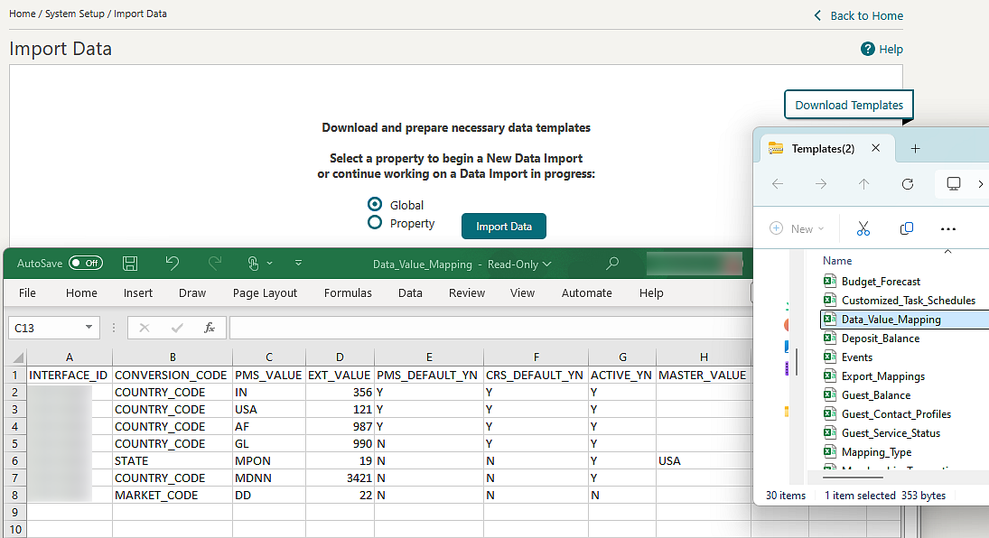 This image displays the Data Import screen. This image displays the Data Import screen.