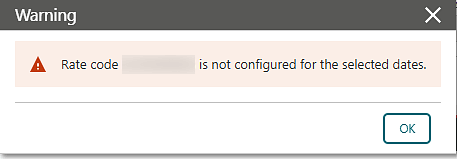 This image shows the Rate Code restriction warning.