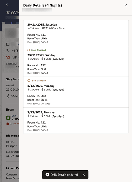 Daily Details screen indicated it was updated.