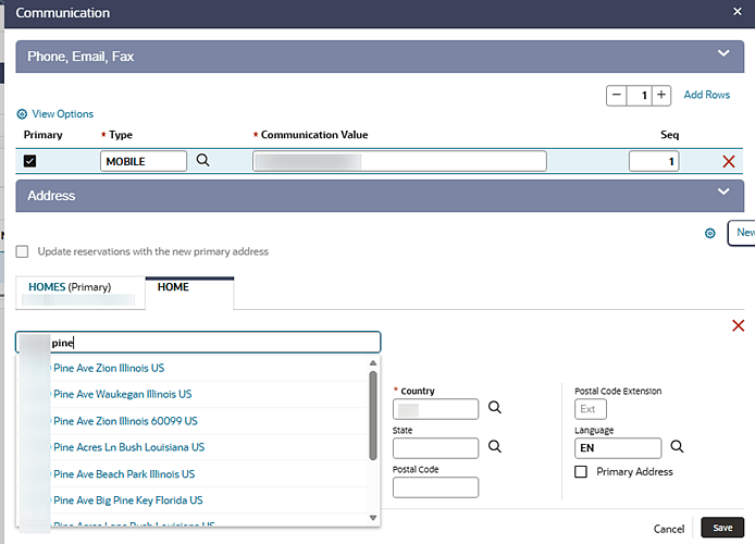 Address Auto-Suggestion and Validation drop-down in the Address screen. Address Auto-Suggestion and Validation drop-down in the Address screen.