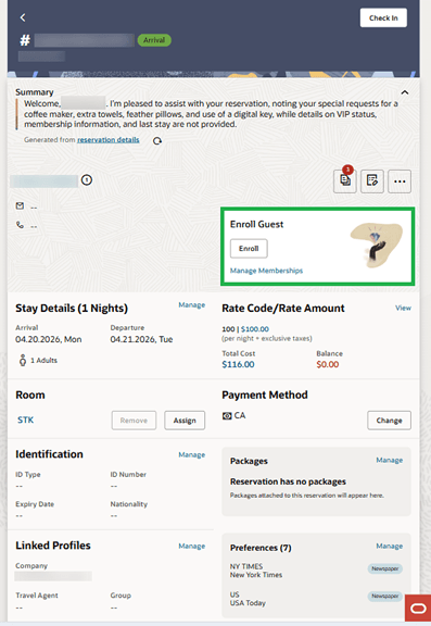 Manage Memberships link on reservation screen. Manage Memberships link on reservation screen.
