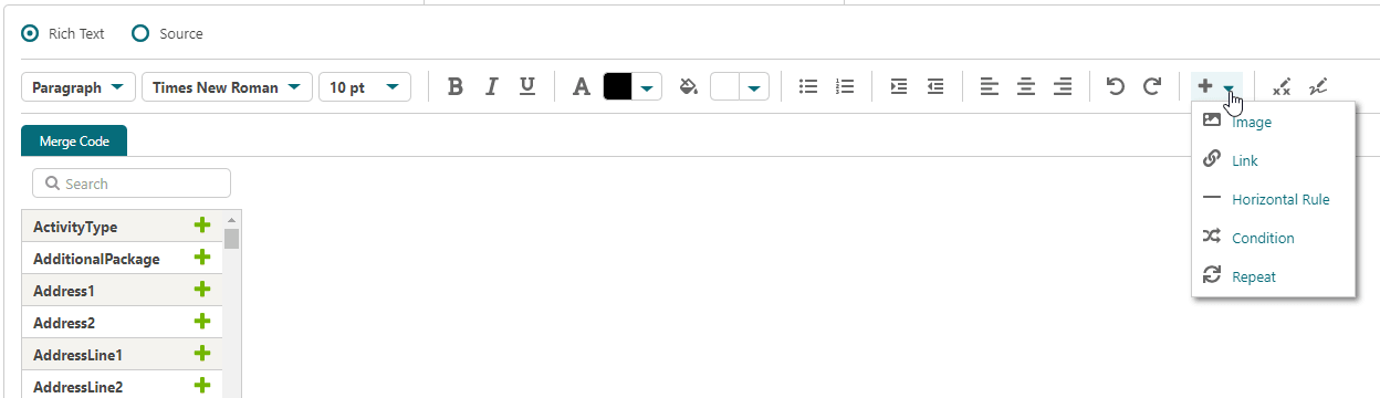 This image shows the Rich Text Editor Toolbar. This image shows the Rich Text Editor Toolbar.