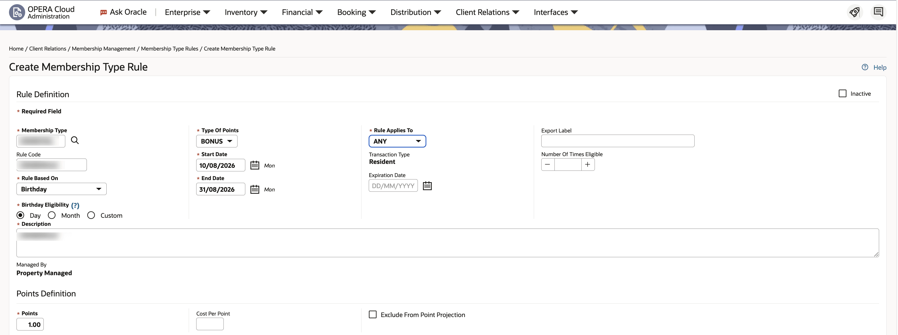 Membership Points Calculation Updated screen. Membership Points Calculation Updated screen.