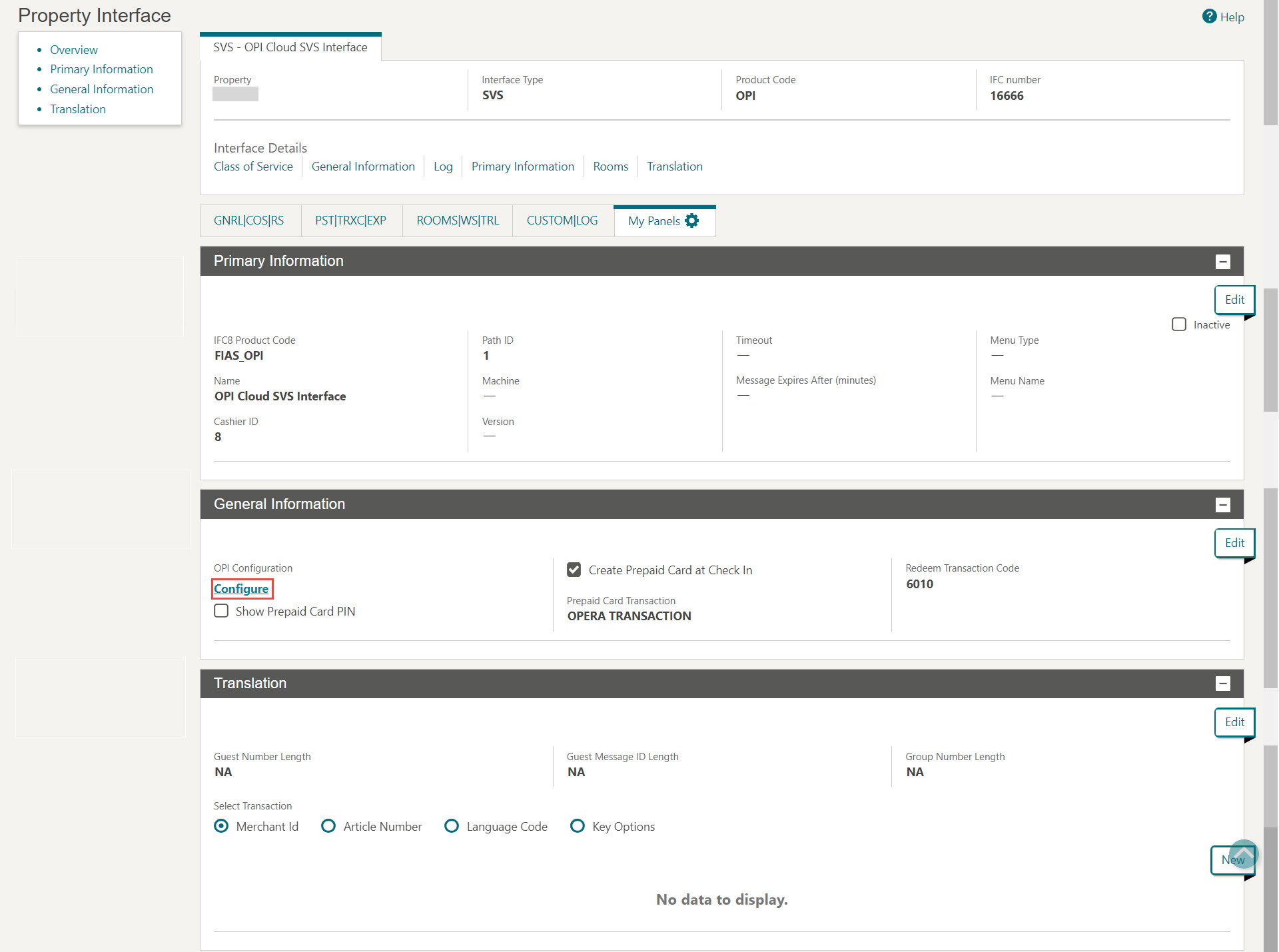 This image shows General Information tab with Configure link This image shows General Information tab with Configure link