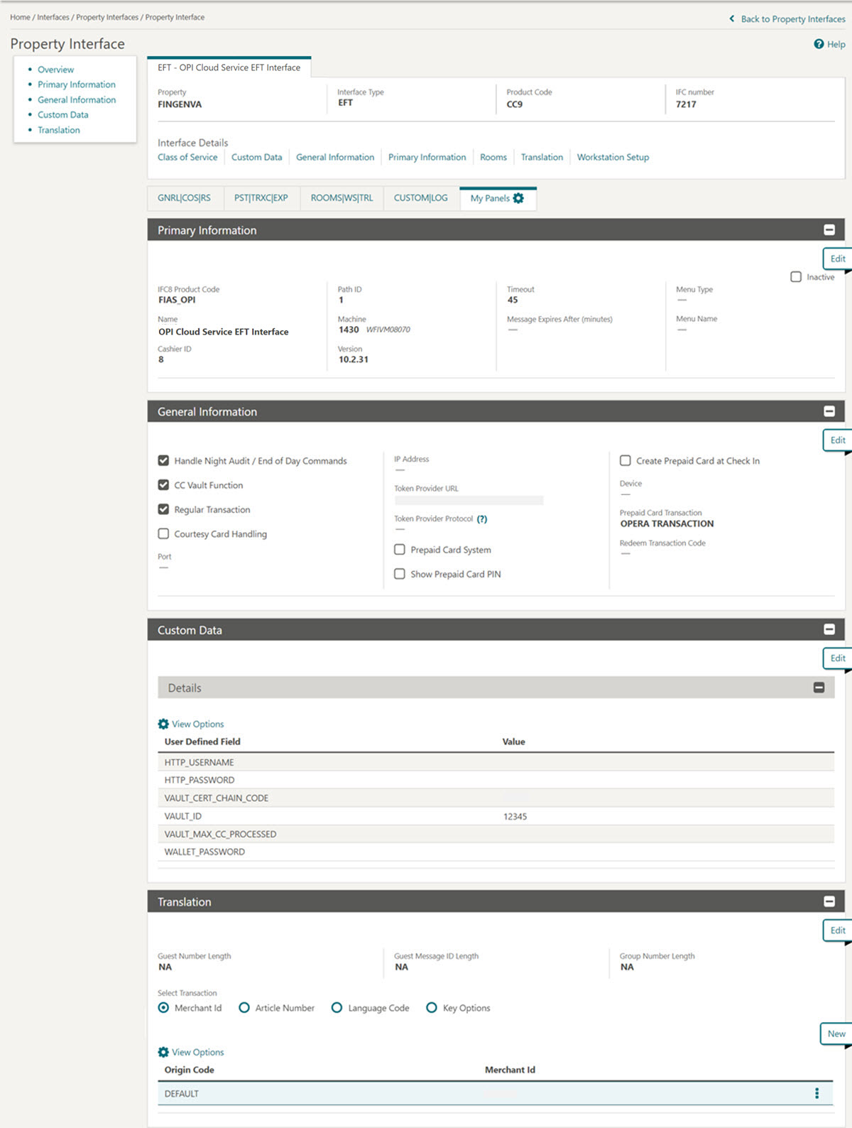 This image shows General Information tab with CC Vault function enabled This image shows General Information tab with CC Vault function enabled