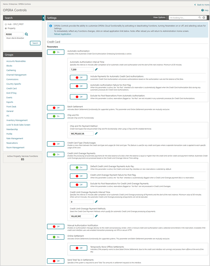 This image shows the opera controls screen This image shows the opera controls screen