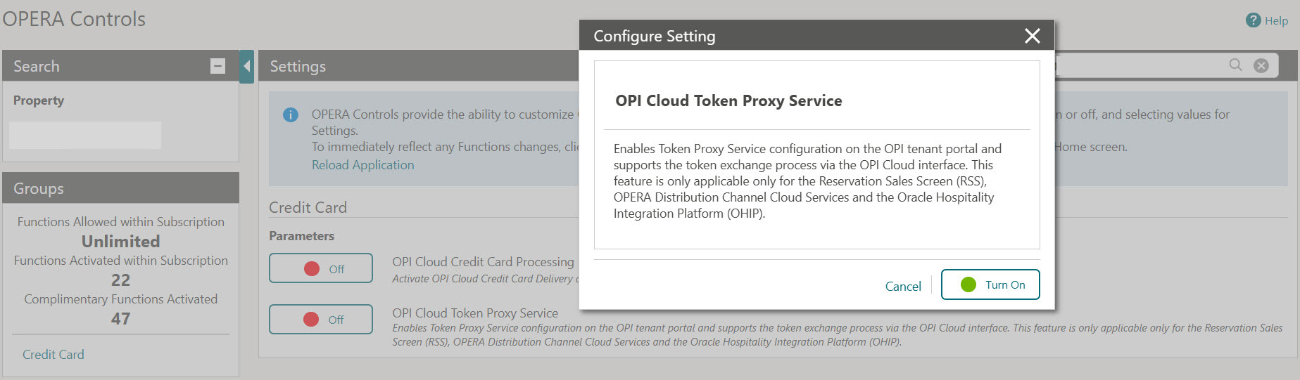 This image shows how to turn ON OPI Cloud Token Proxy Service parameter This image shows how to turn ON OPI Cloud Token Proxy Service parameter
