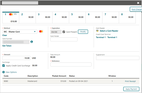 This image shows the posted amount and the status in the payment screen This image shows the posted amount and the status in the payment screen