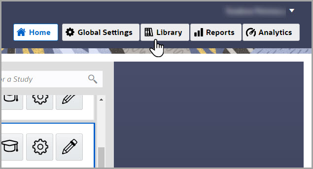 Library is a grayed out button with Black text.