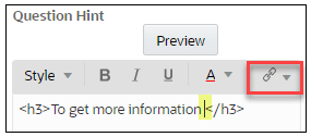 Insert hyperlink or email drop-down