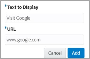 Add an external link to the text