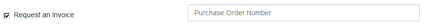This image displays the Request an invoice checkbox.