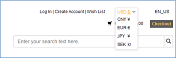 currency selector currency selector