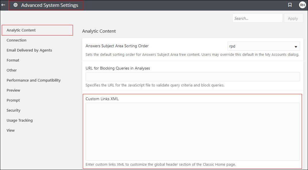Description of custom-links.jpg follows