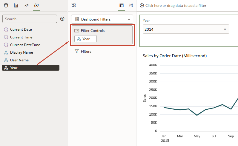 Parameter on dashboard filter control