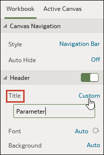 Workbook header title customize option Workbook header title customize option