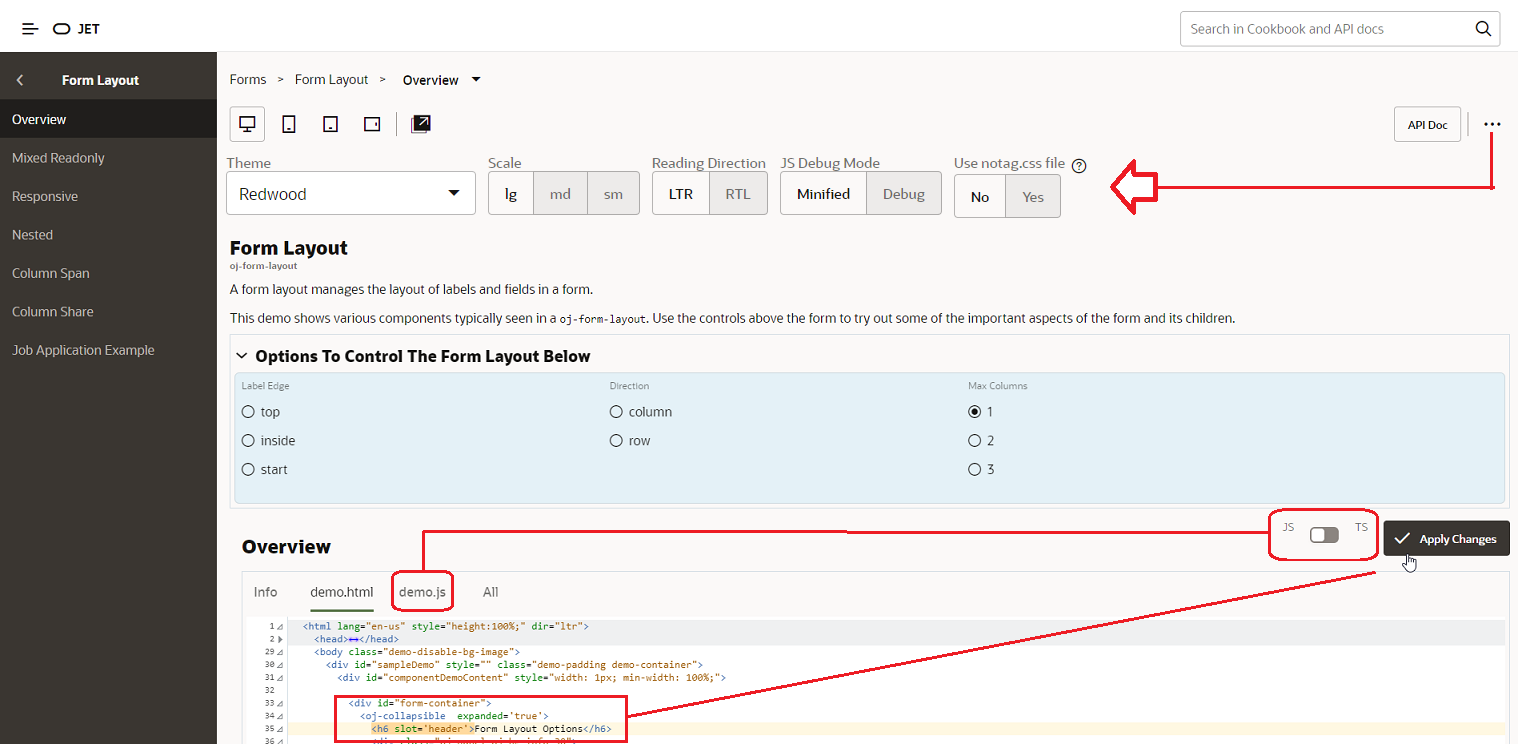 Overview of JET Cookbook UI Overview of JET Cookbook UI