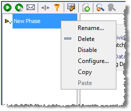 New phase right-click dropdown menu options New phase right-click dropdown menu options