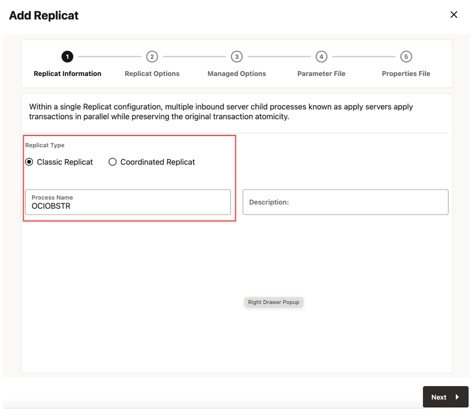 Select the ReplicatType and click Next.