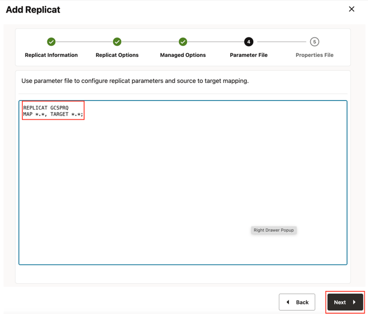 Enter Parameter File Details.
