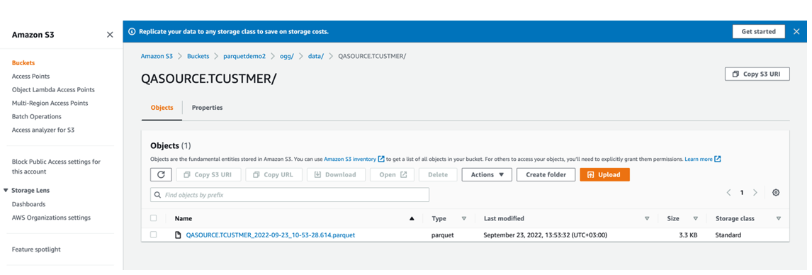 Go to AWS s3 console and check the bucket.