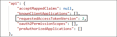 Set the token request version value to 2 Set the token request version value to 2