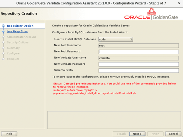 Repository Creation Page for a New MYSQL Install (23.5 and later)