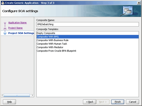 Create Generic Application - Configure SOA settings Page Create Generic Application - Configure SOA settings Page