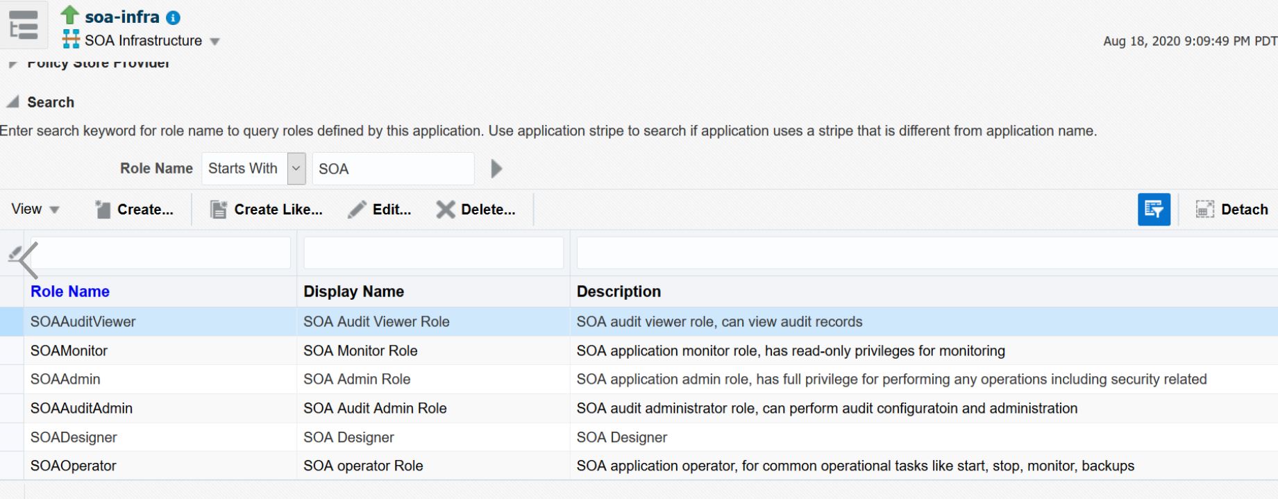 SOA roles in Oracle Enterprise Manager Fusion Middleware Control SOA roles in Oracle Enterprise Manager Fusion Middleware Control