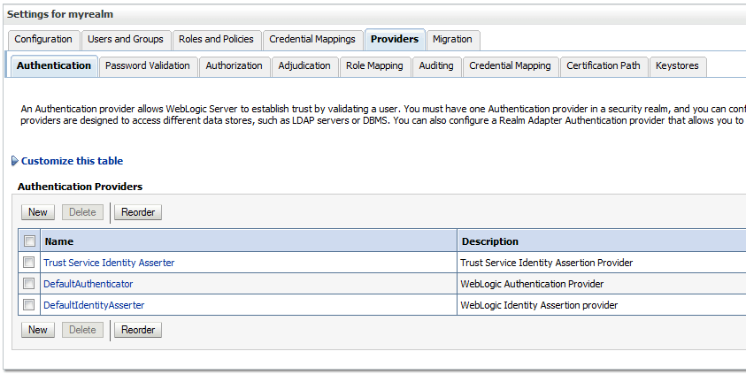 Description of wlconsole-providers-auth.png follows Description of wlconsole-providers-auth.png follows