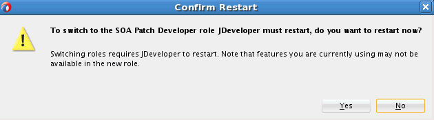 Confirm Restart dialog Confirm Restart dialog