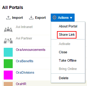 Sharing a Link to a Portal