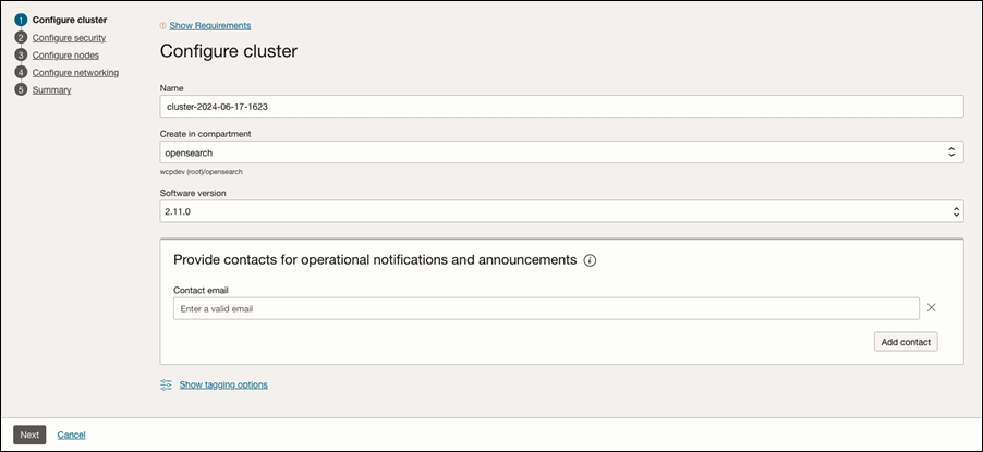 Configure cluster