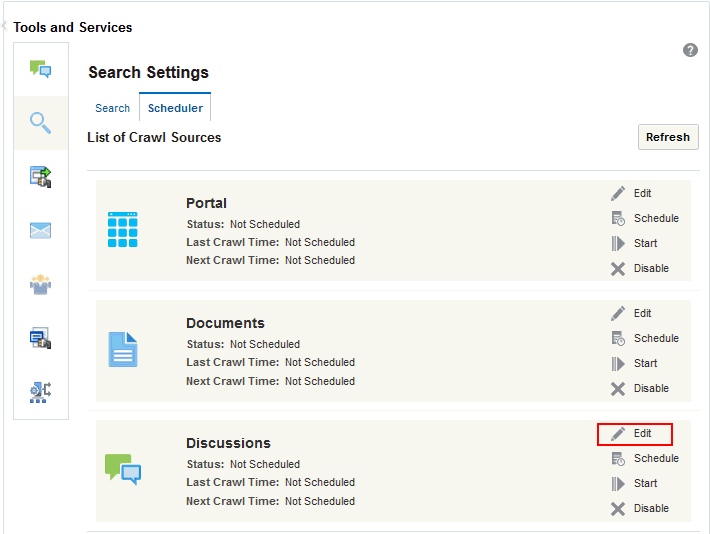 This image shows the Elasticsearch Setting Scheduler.