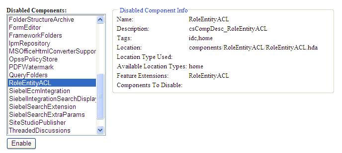 Advanced Component Manager - RoleEntityACL Component