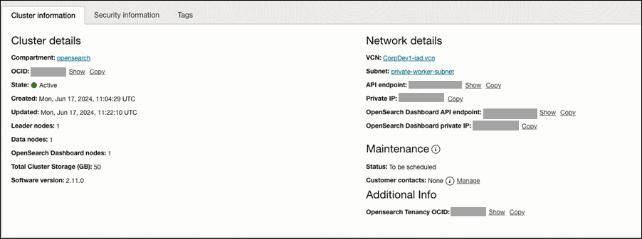 Cluster Information