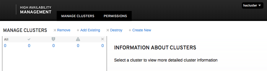 The image partially shows the Manage Clusters page where an administrator can remove, add existing clusters, destroy clusters, or create new ones. Clusters that are created and managed by the web UI would be listed on the page, and corresponding information about a selected cluster would also be displayed, such as its nodes, and so on. The image partially shows the Manage Clusters page where an administrator can remove, add existing clusters, destroy clusters, or create new ones. Clusters that are created and managed by the web UI would be listed on the page, and corresponding information about a selected cluster would also be displayed, such as its nodes, and so on.