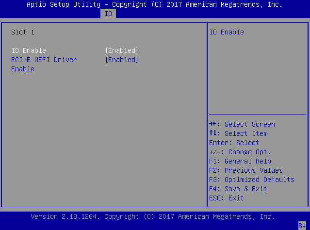 image:This figure shows the IO resource allocation screen on the IO                                 Menu.