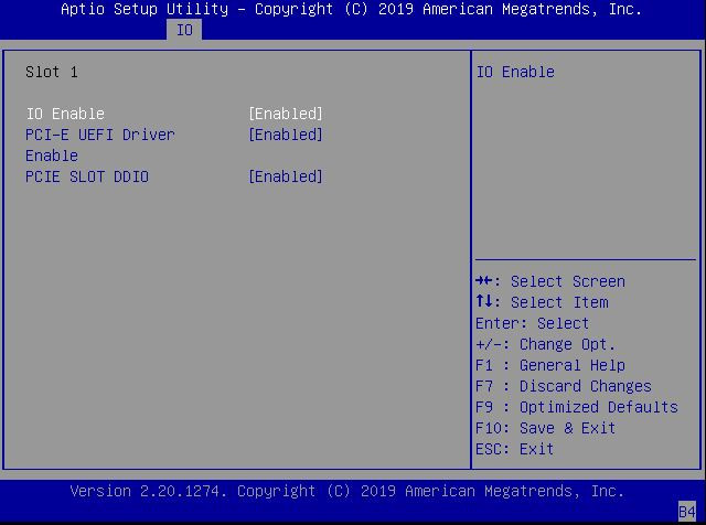 image:This figure shows the IO resource allocation screen on the IO                                 Menu.