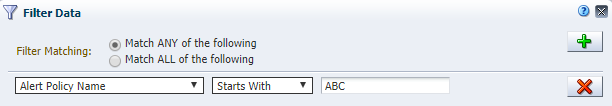 Sample Filter Data dialog