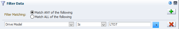 Example of the Filter Data dialog